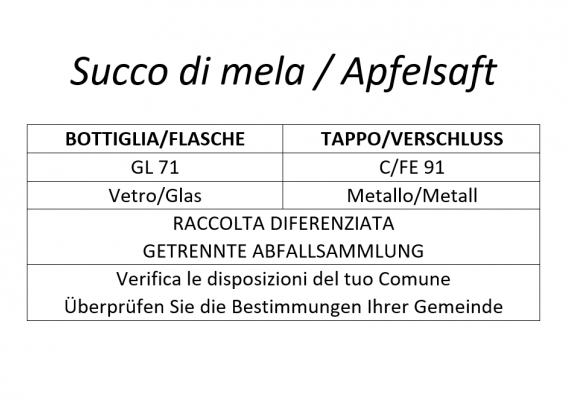 etichettatura ambientale - succo di mele